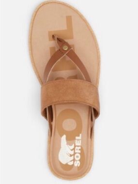 Sorel Women's Tan Leather & Suede Slide Sandal